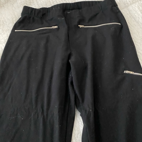 INC black leggings with silver zippers - Picture 2 of 3